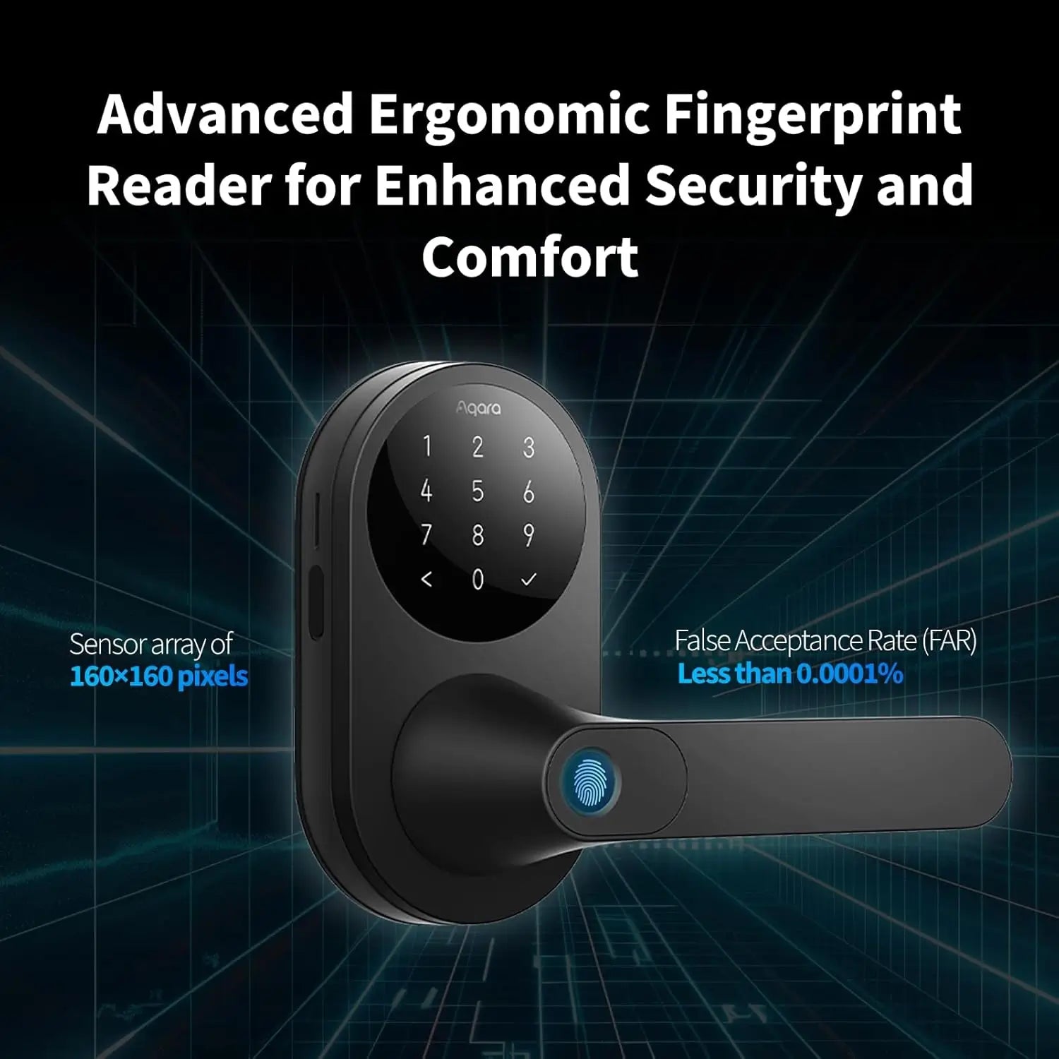 قارئ البصمة ولوحة الأرقام في Aqara Smart Lock U300