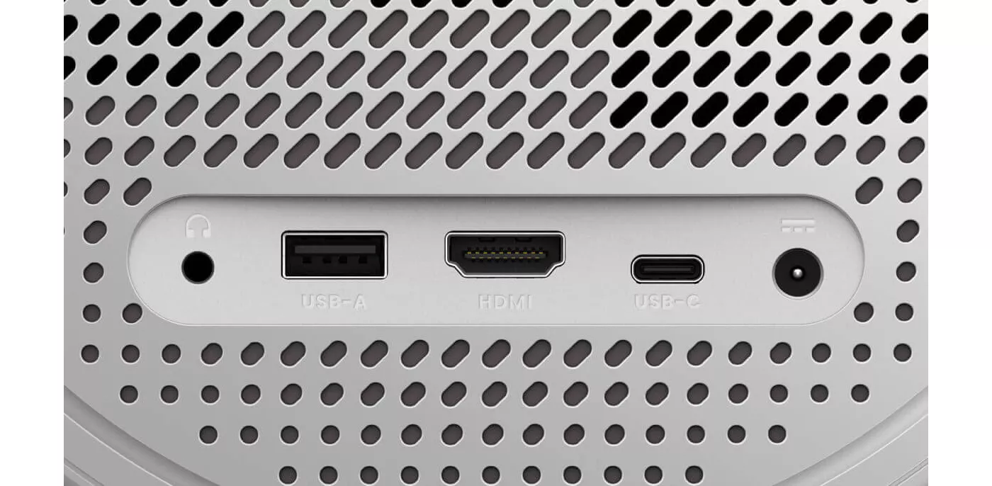 منافذ BenQ GV50 التي تشمل HDMI وUSB-C وUSB-A ومخرج الصوت