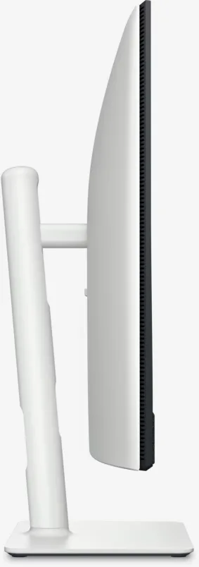 الجانب الجانبي لشاشة Dell S3225QC يوضح سماكة الهيكل وفتحات التهوية
