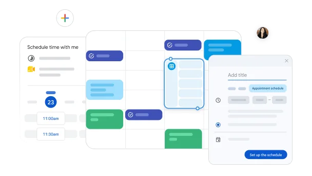 صفحة حجز في Google Calendar: أوقف رسائل متى يناسبك